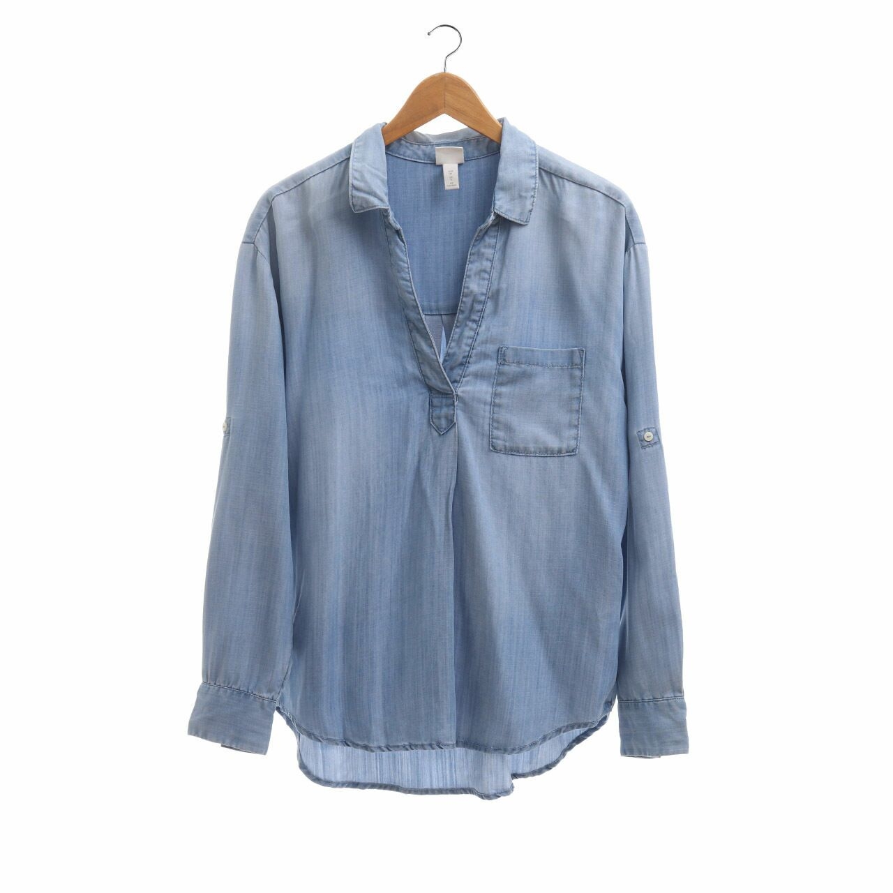 H&M Blue Pocket Blouse