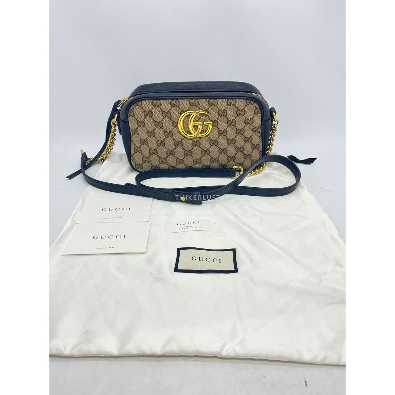 Gucci Camera Bag GG Canvas Black GHW Sling Bag