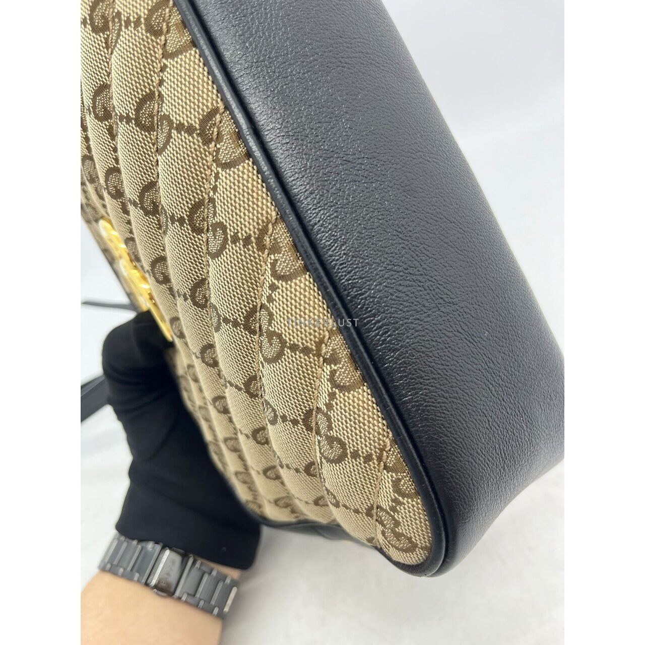 Gucci Camera Bag GG Canvas Black GHW Sling Bag