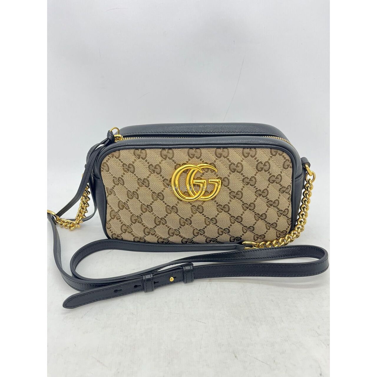 Gucci Camera Bag GG Canvas Black GHW Sling Bag