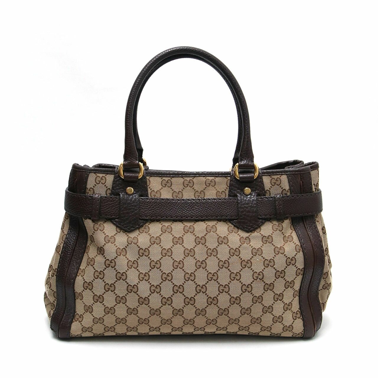 Gucci GG Canvas Running Medium Brown Hand Bag