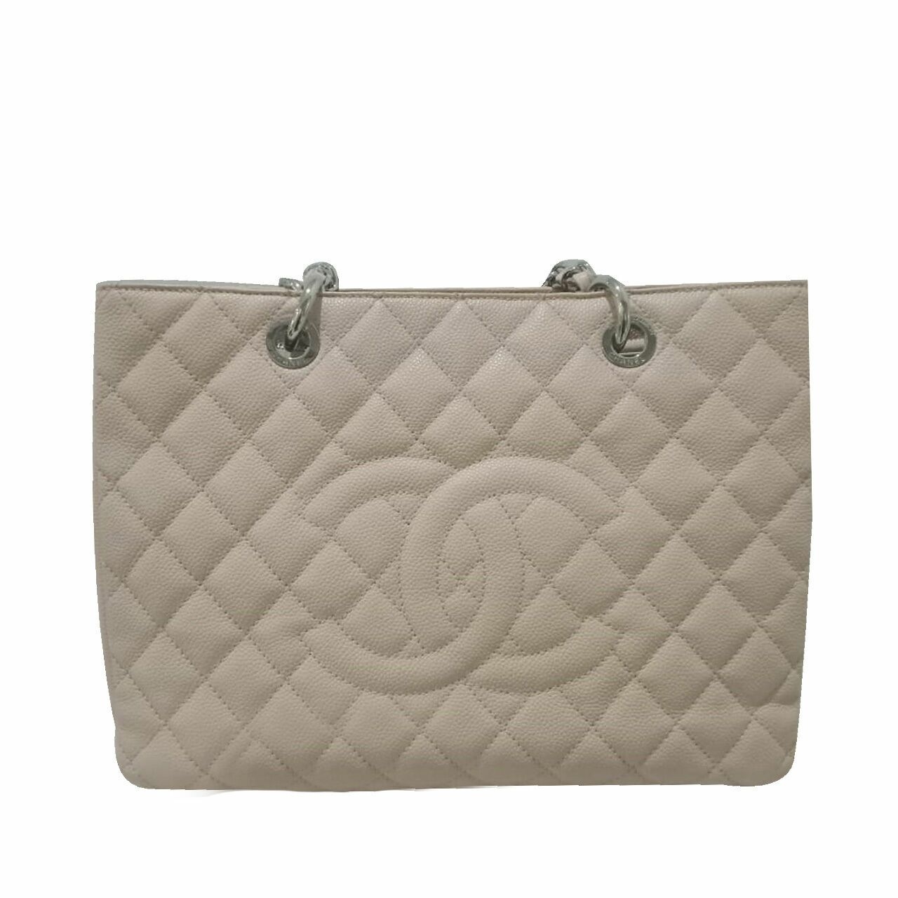 Chanel GST Beige Caviar SHW #17 Tote Bag