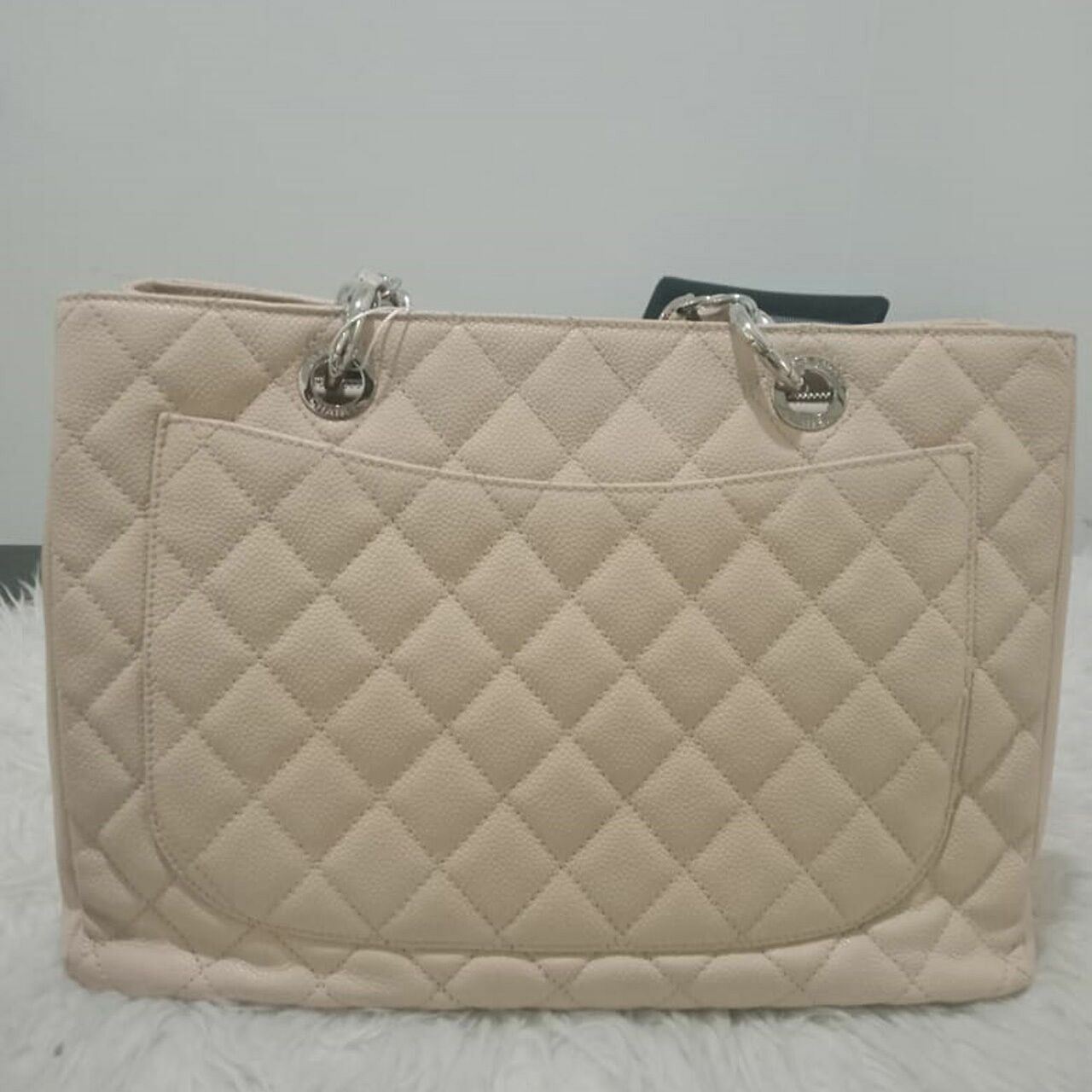 Chanel GST Beige Caviar SHW #17 Tote Bag