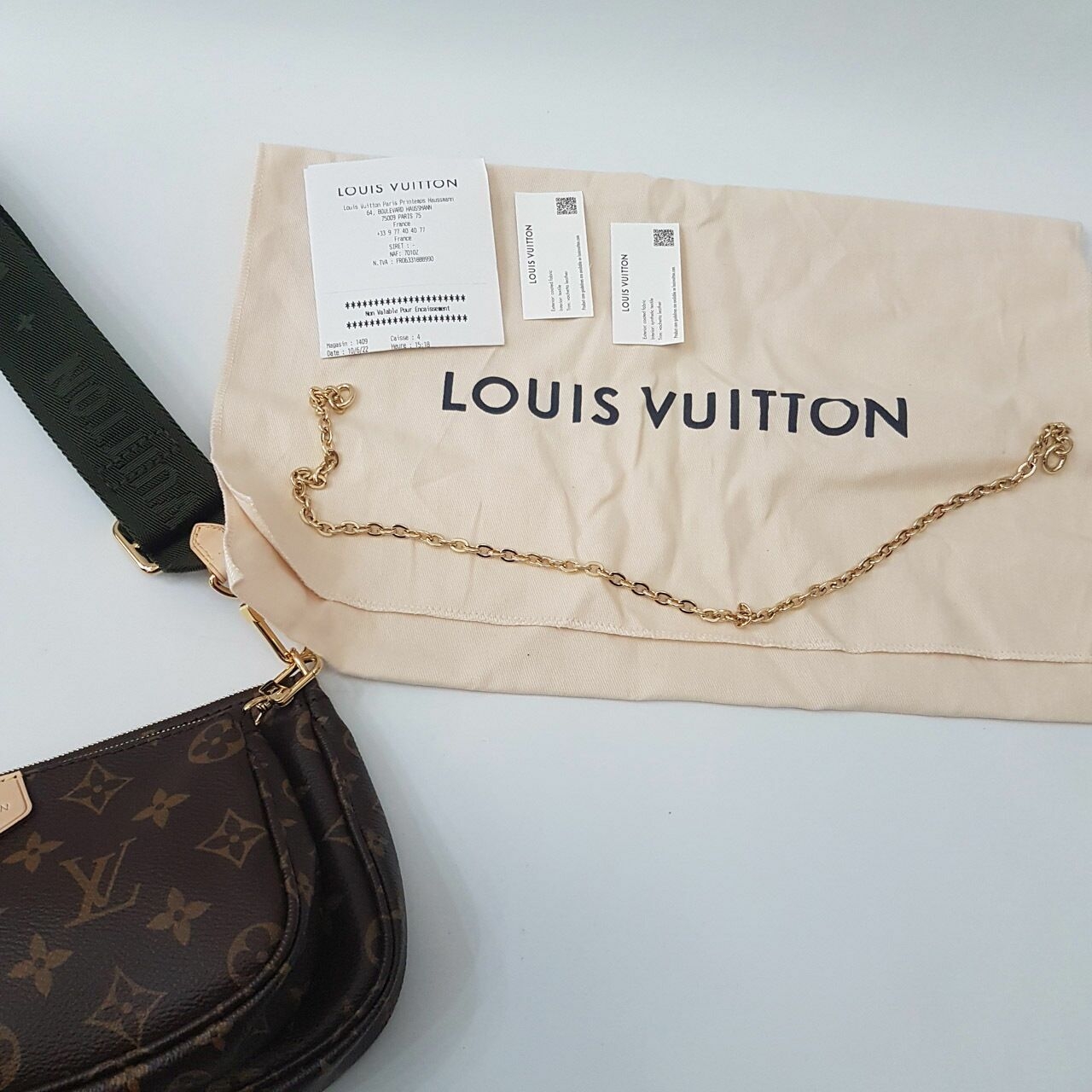 LOUIS VUITTON Multi Pochette Khaki Satchel Bag