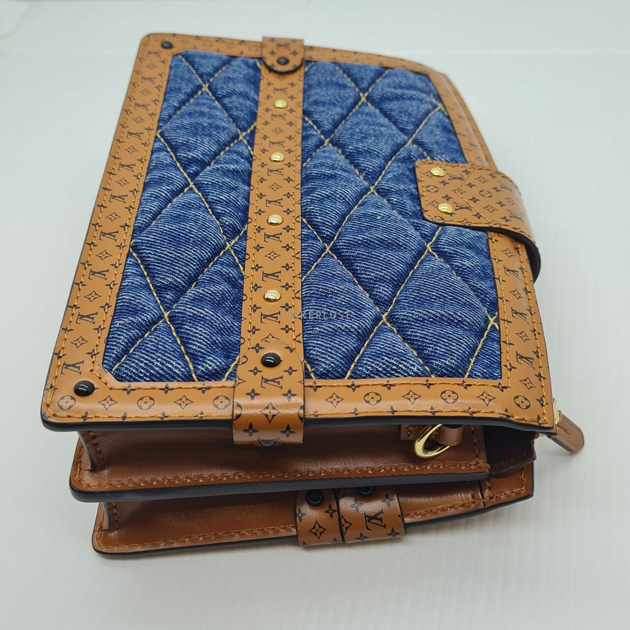 Louis Vuitton Denim Malletage Trunk Clutch Sling Bag