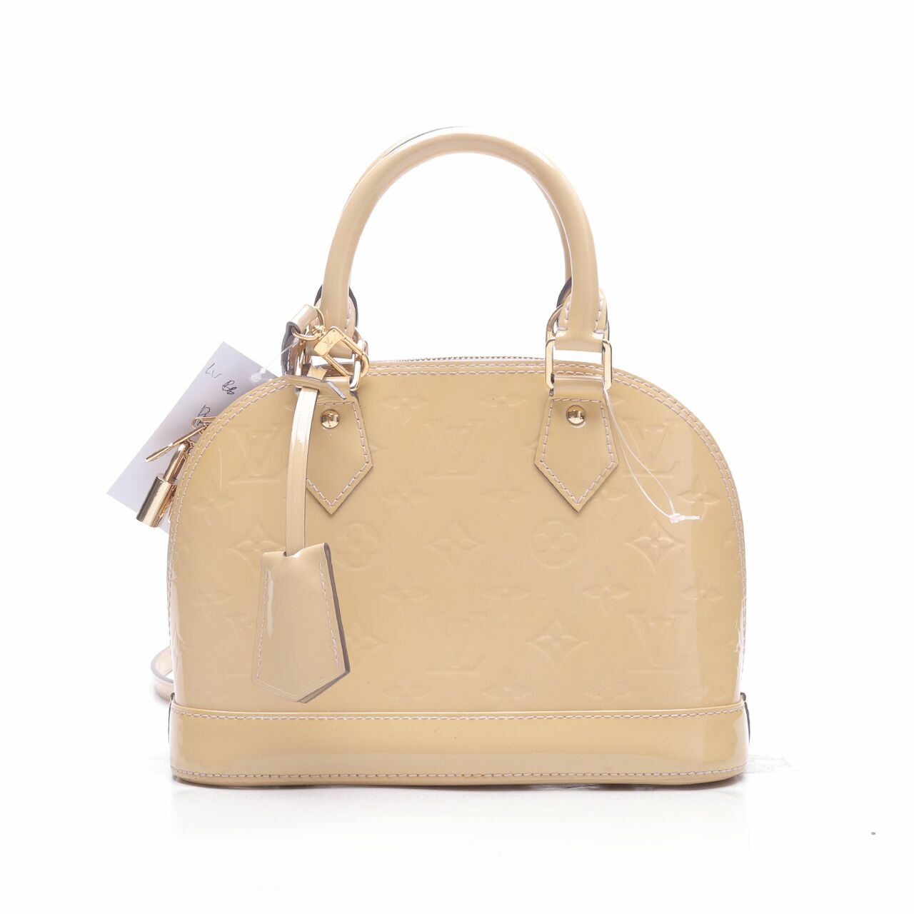 Louis Vuitton Beige Monogram Vernis Alma BB Satchel Bag	