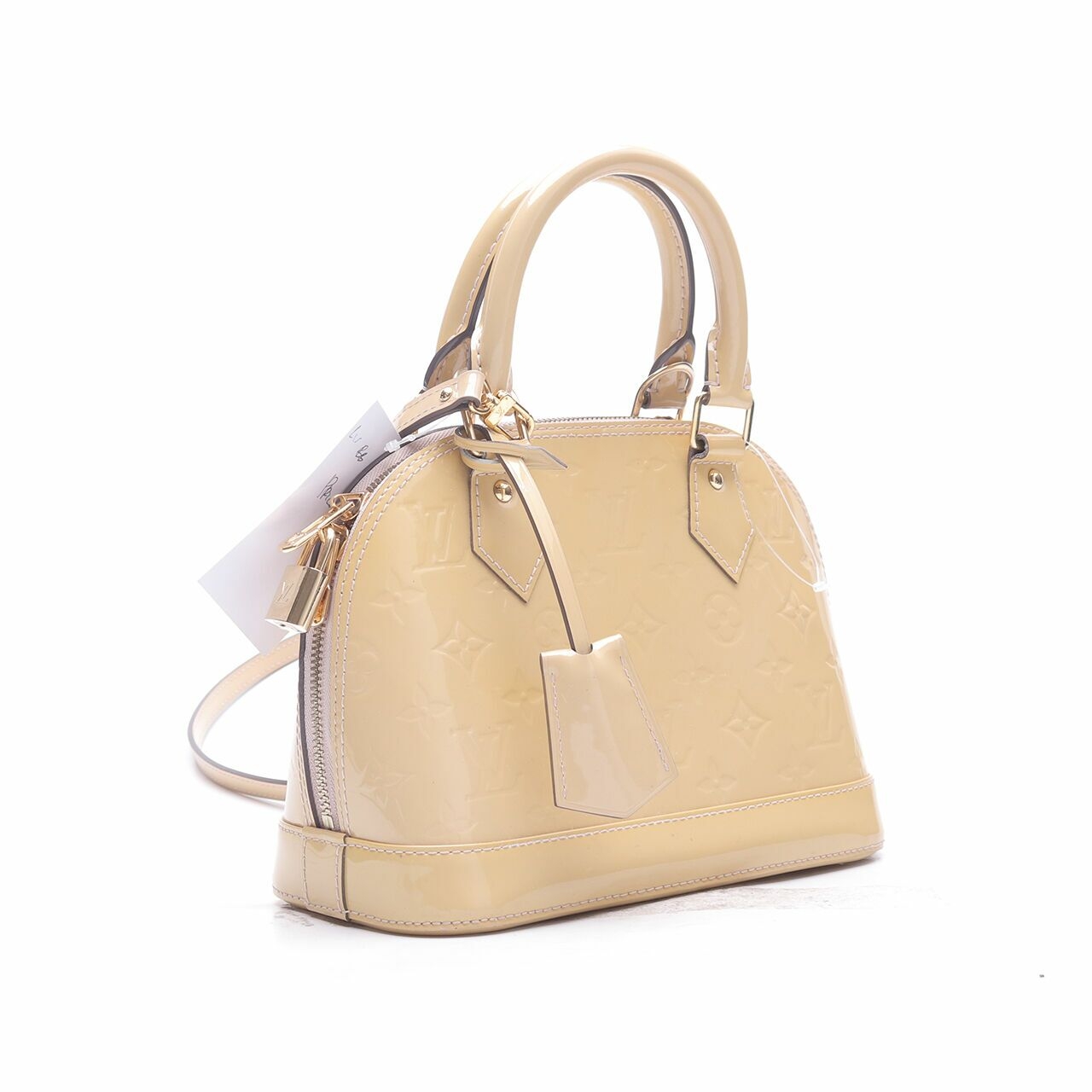 Louis Vuitton Beige Monogram Vernis Alma BB Satchel Bag	