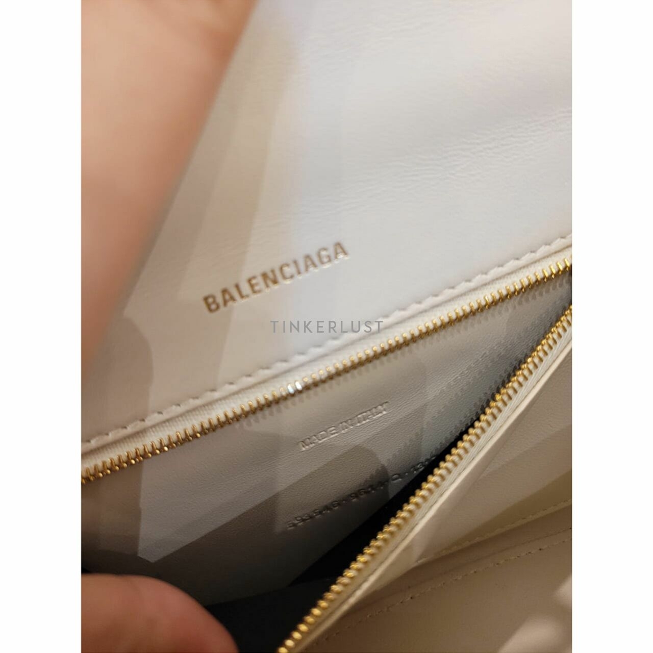 Balenciaga Hourglass Top Handle Croco Satchel