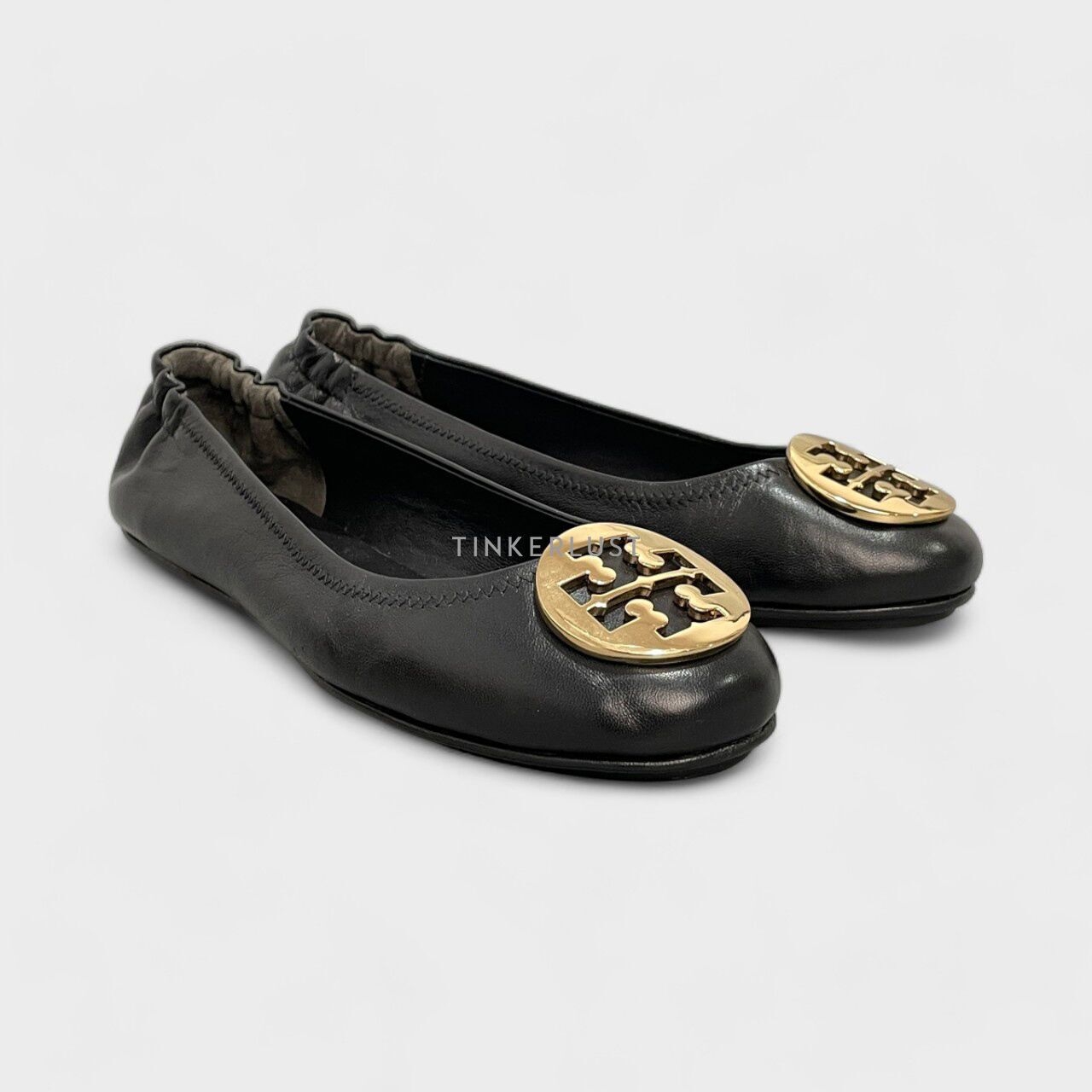 Tory Burch Minnie Travel Ballet Black Flats