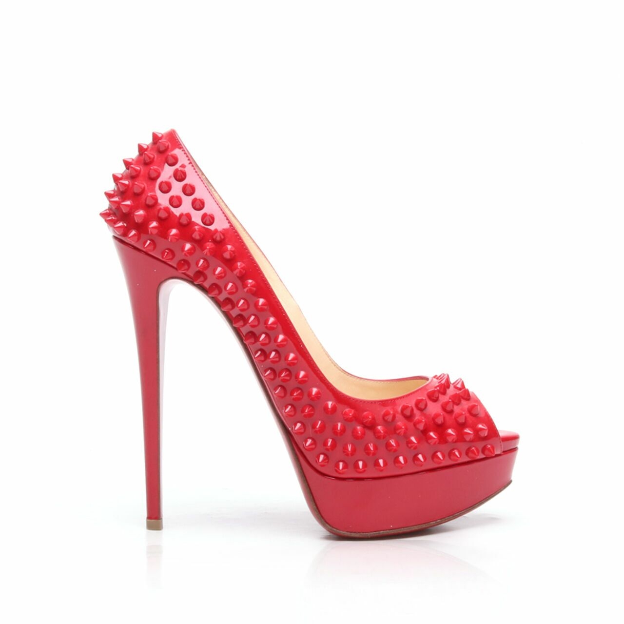 Christian Louboutin Spike Red Patent Leather Heels