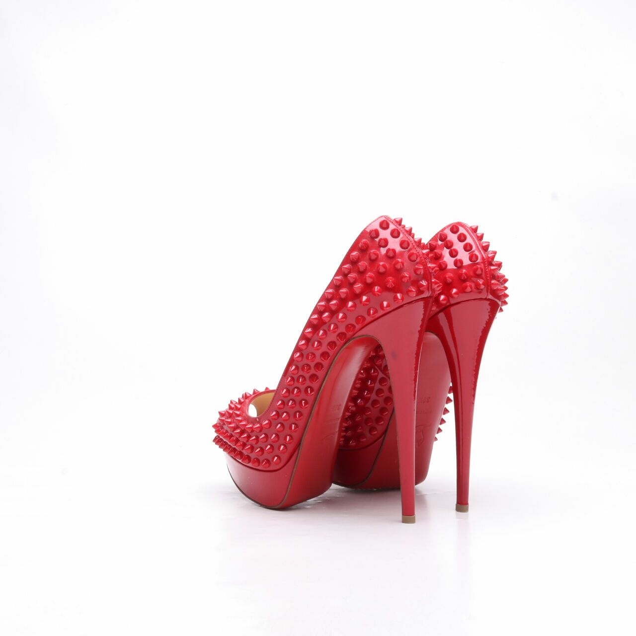 Christian Louboutin Spike Red Patent Leather Heels