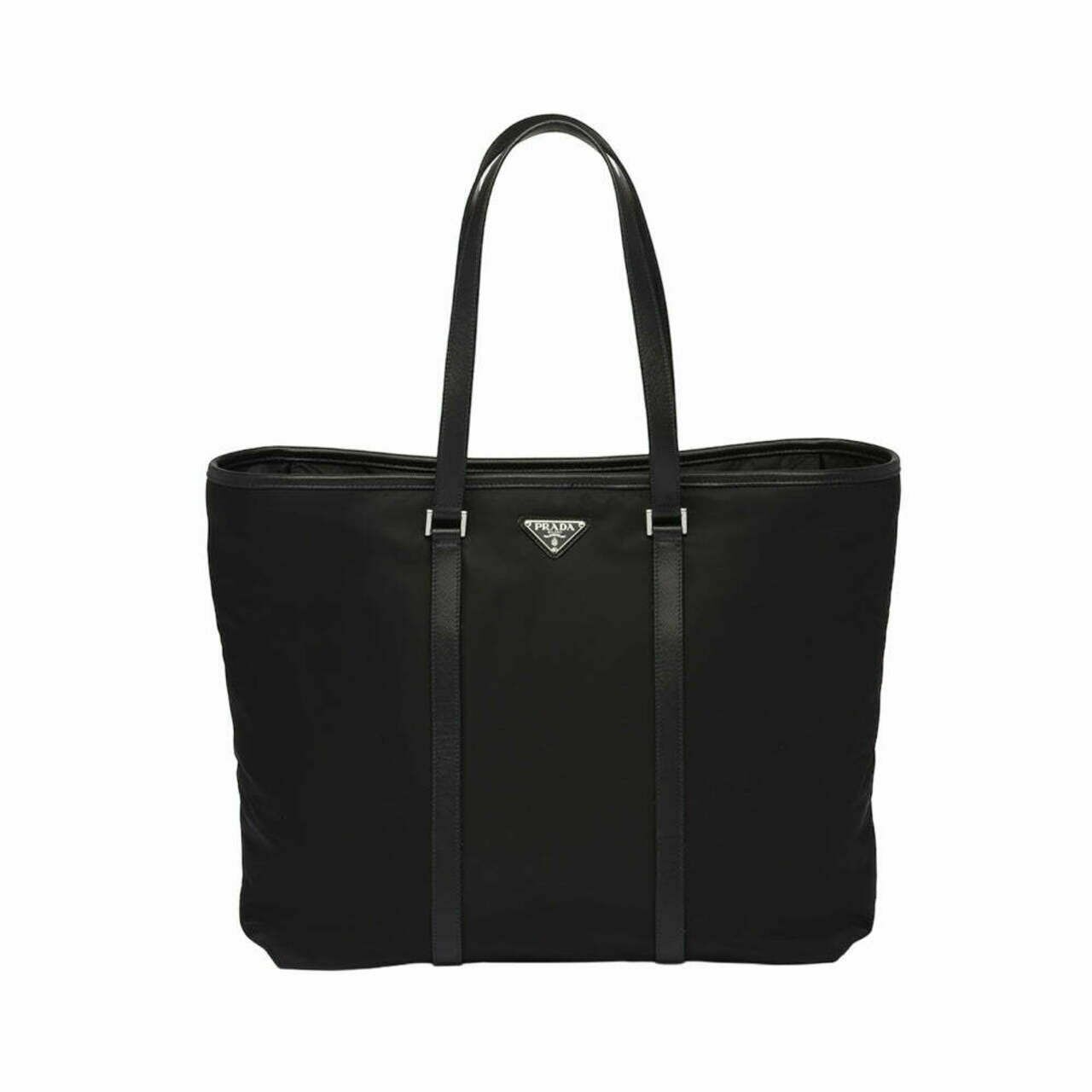 Prada Re-Nylon and Saffiano Leather Tote Bag Black Men