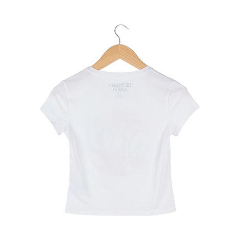 White Totally Graphic Cropped T-Shirt