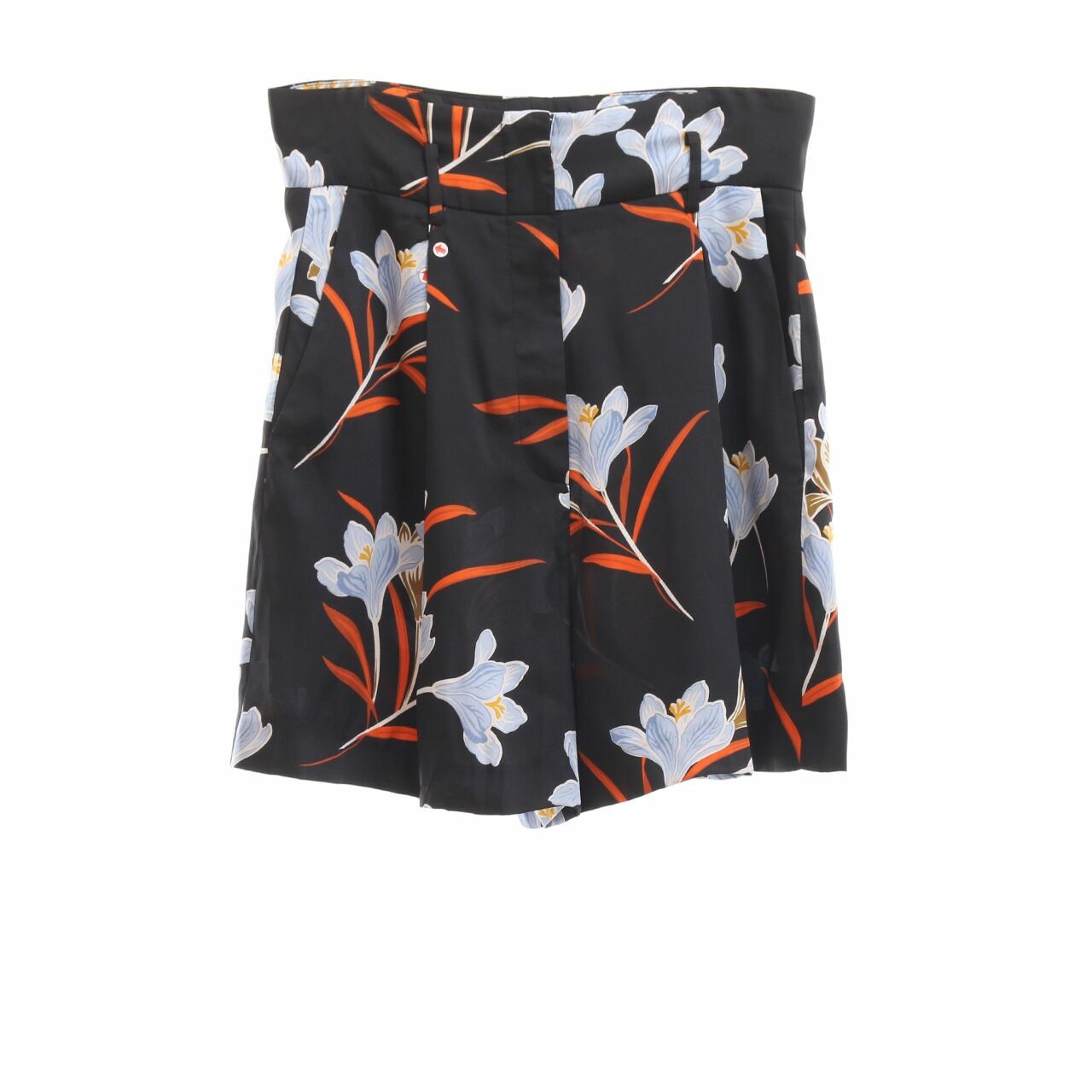 Mango Black Floral Short Pants