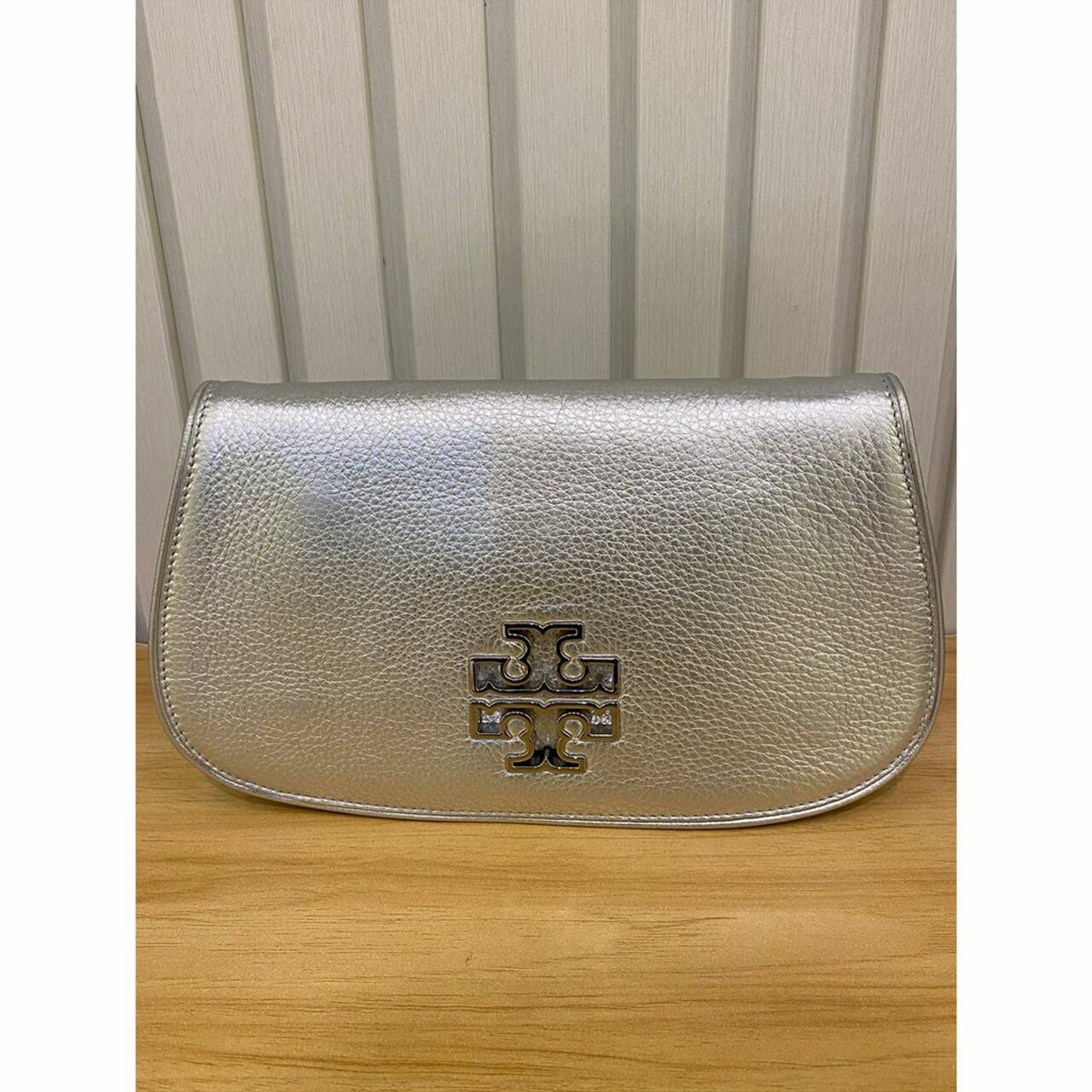 Tory Burch Britten Silver Shoulder Bag