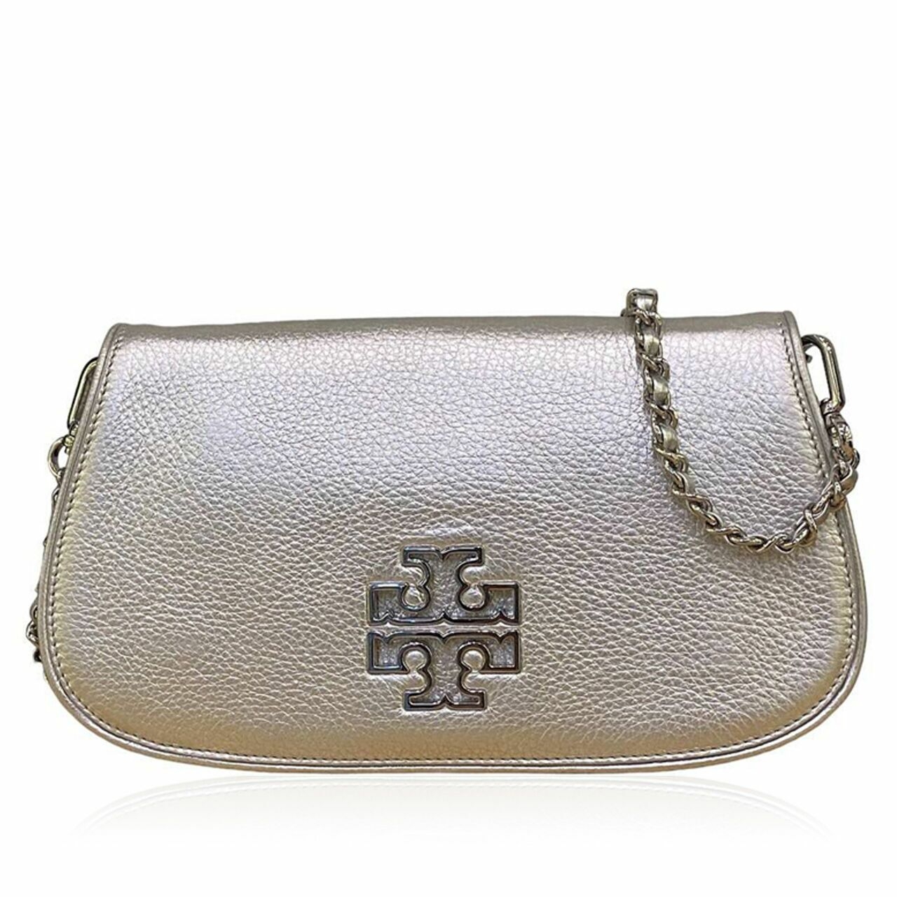 Tory Burch Britten Silver Shoulder Bag