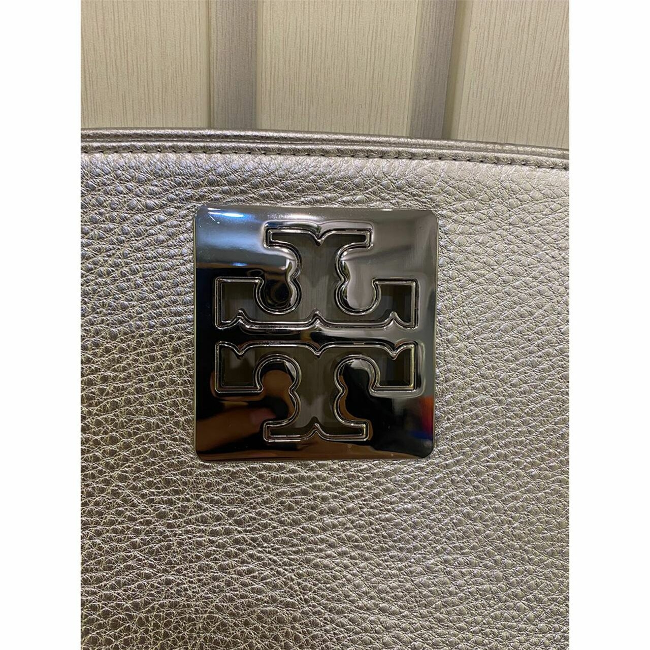 Tory Burch Britten Silver Shoulder Bag