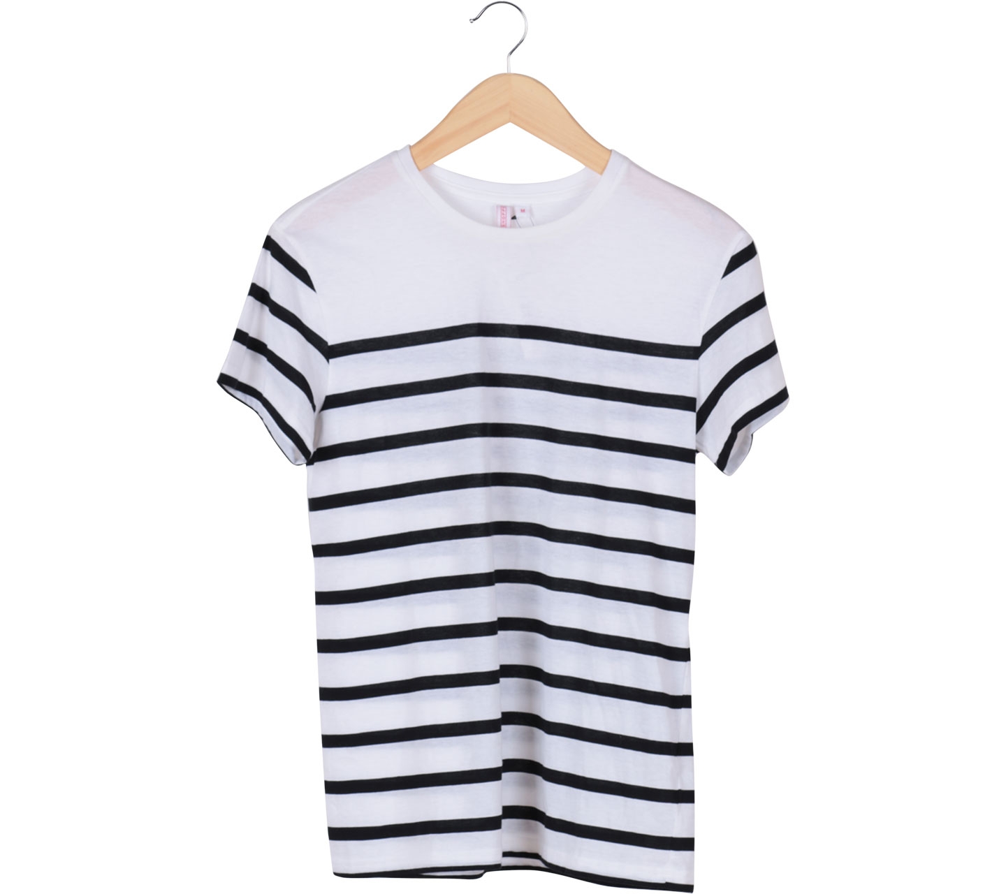 Penshoppe White and Black Striped T-Shirt