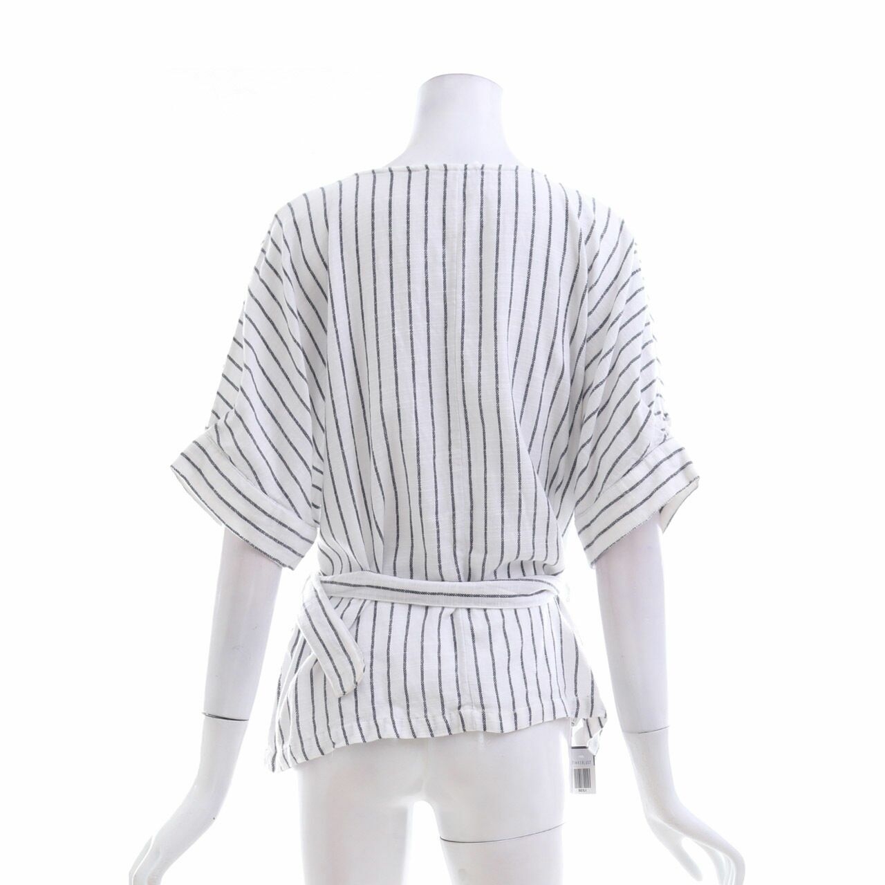 Mango White & Black Stripes Blouse