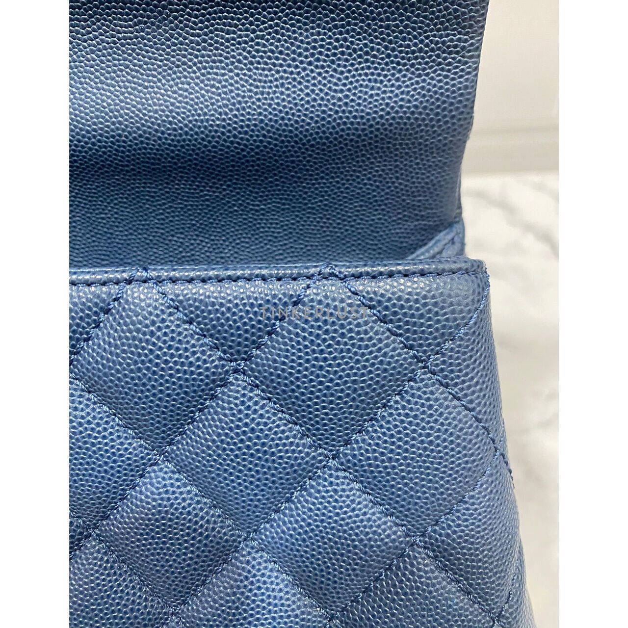 Chanel Coco Handle Medium Blue Caviar GHW #24 Satchel