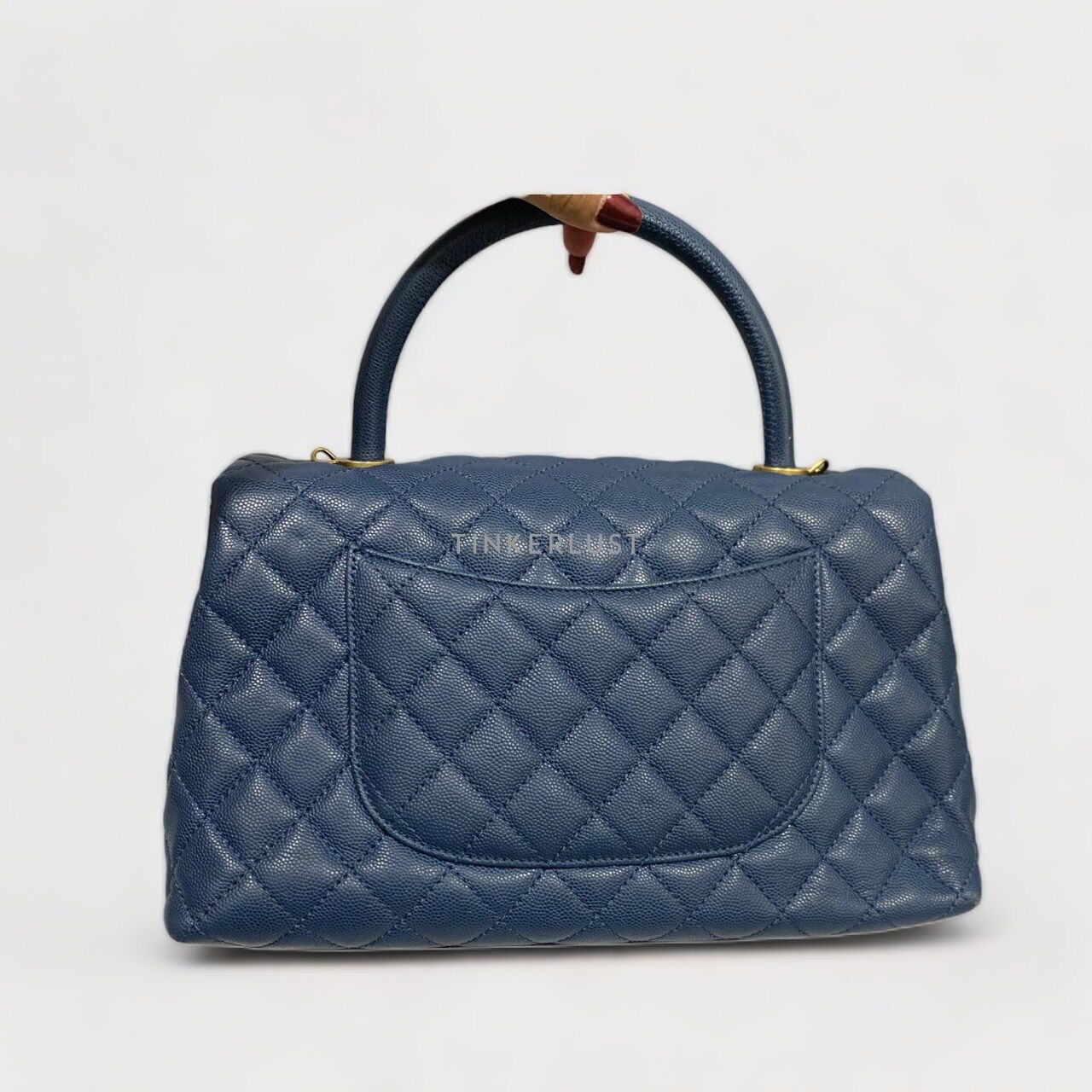 Chanel Coco Handle Medium Blue Caviar GHW #24 Satchel