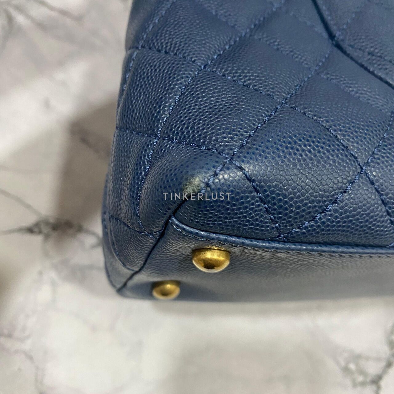 Chanel Coco Handle Medium Blue Caviar GHW #24 Satchel