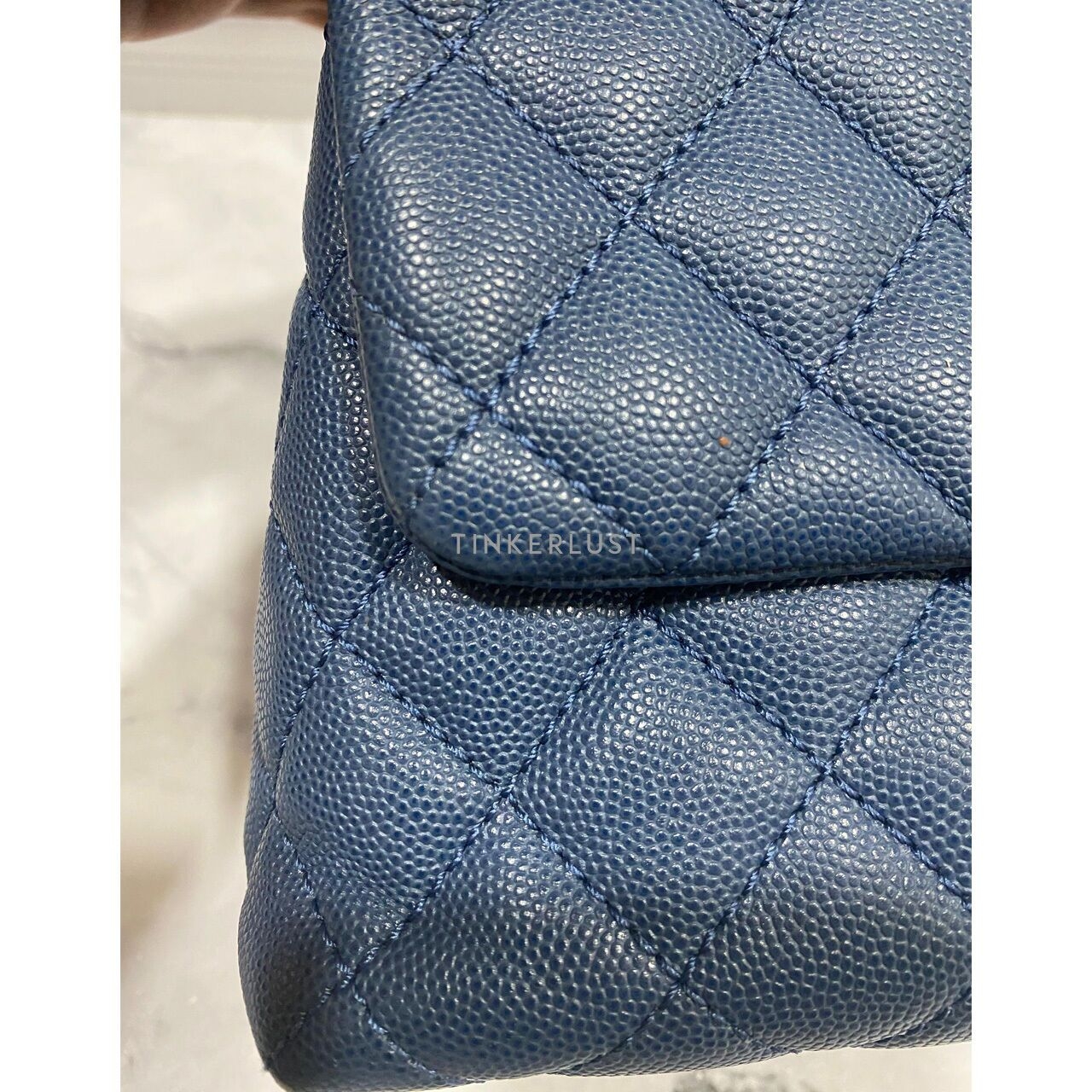 Chanel Coco Handle Medium Blue Caviar GHW #24 Satchel