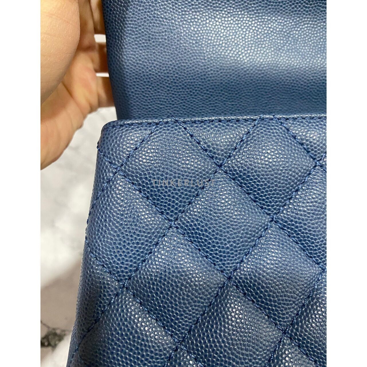 Chanel Coco Handle Medium Blue Caviar GHW #24 Satchel