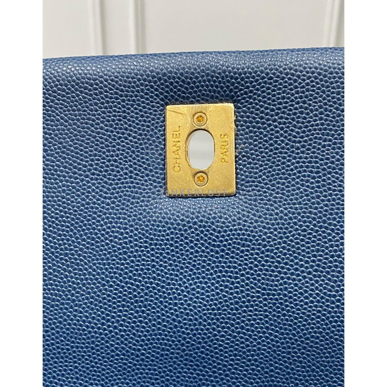 Chanel Coco Handle Medium Blue Caviar GHW #24 Satchel