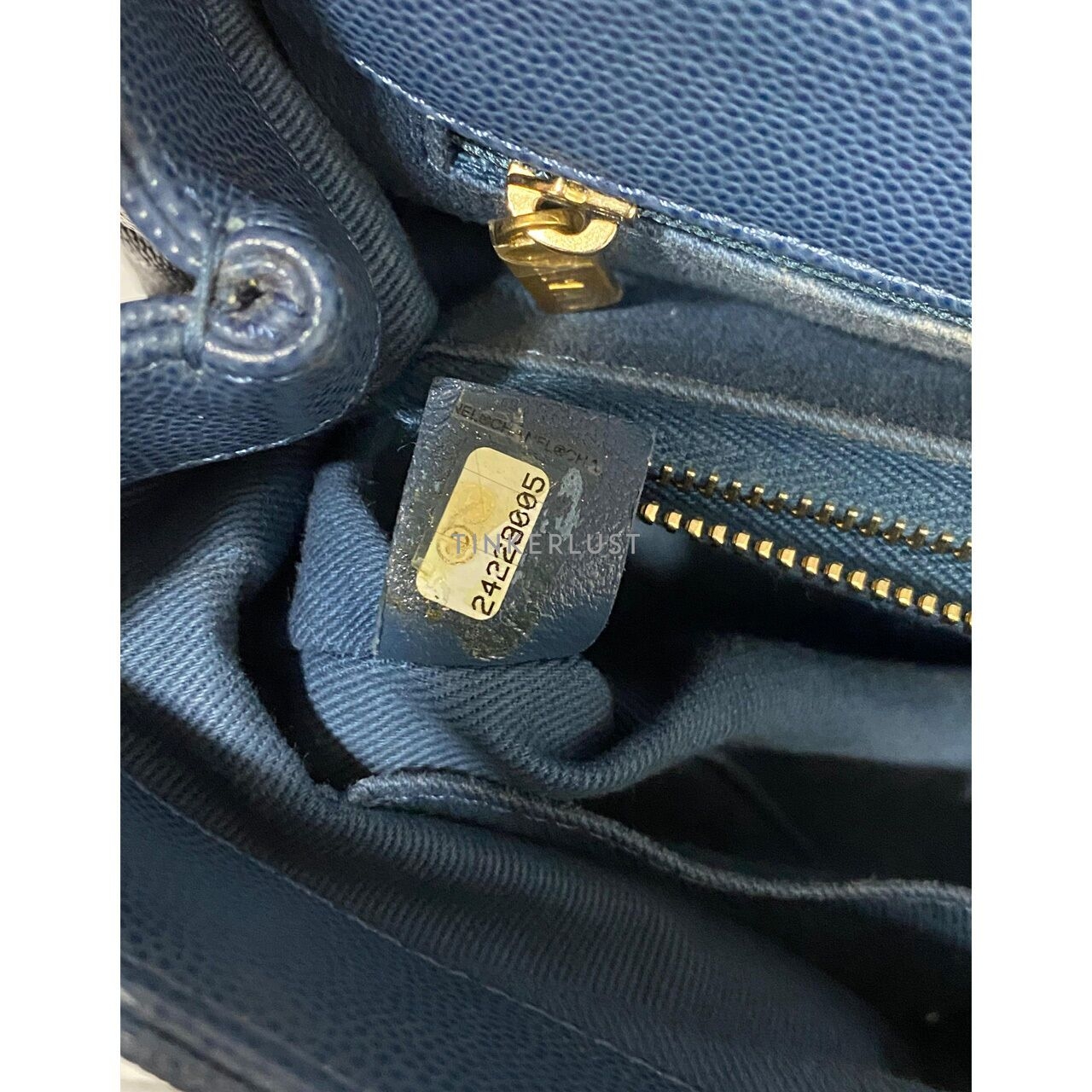 Chanel Coco Handle Medium Blue Caviar GHW #24 Satchel