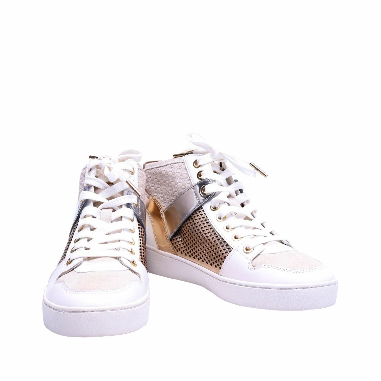 Michael Kors White Matty High Top Sneakers