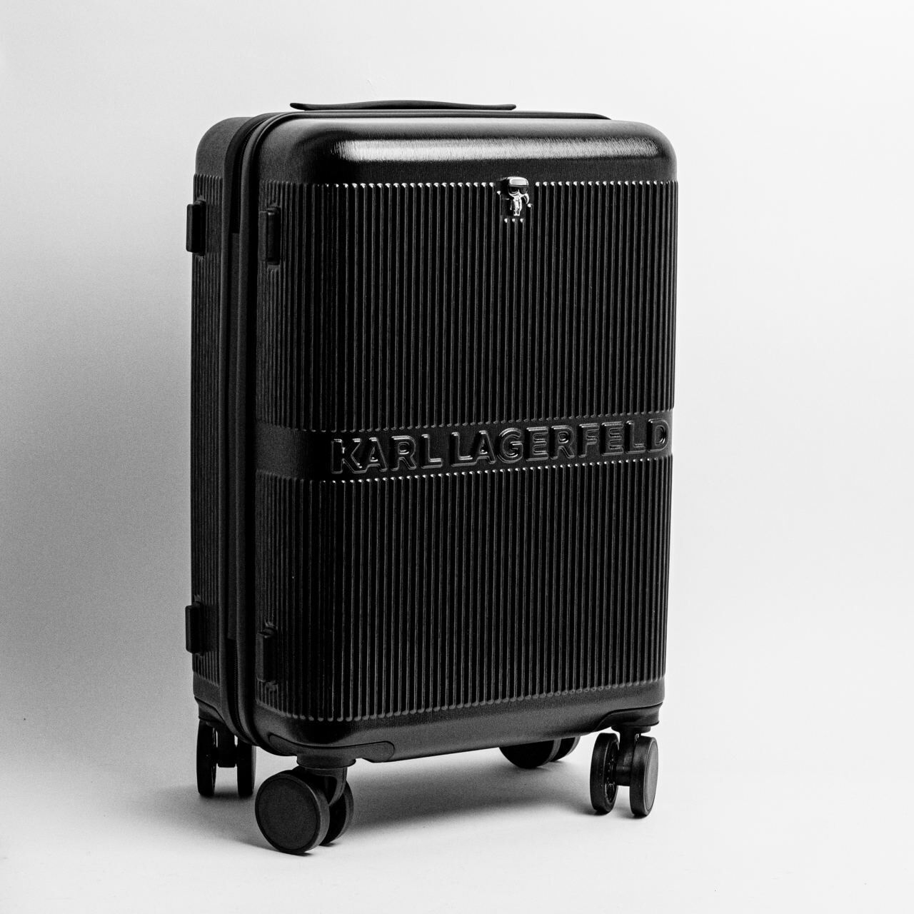 Karl Lagerfeld K/Ikonik Hard Shell Trolley Case Black