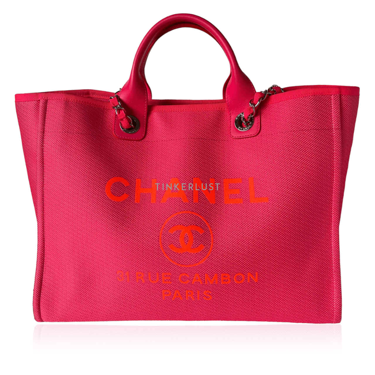 Chanel Deauville Large Top Handle Pink Neon #31