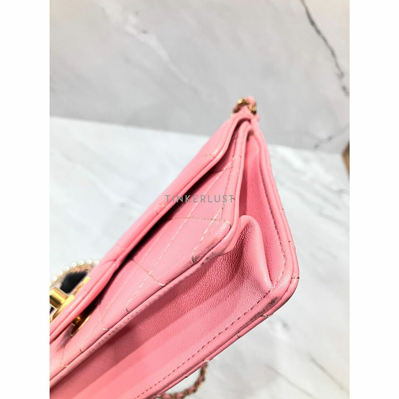 Chanel Chic Pearl Pink Quilted #27 GHW Sling Bag