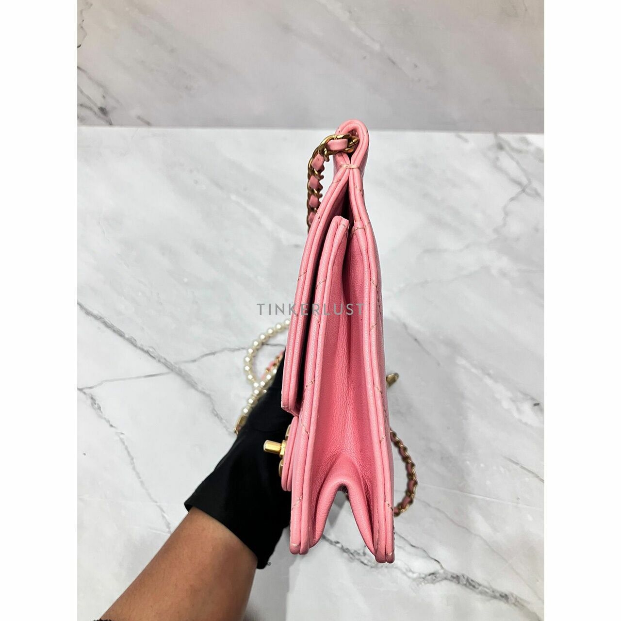 Chanel Chic Pearl Pink Quilted #27 GHW Sling Bag