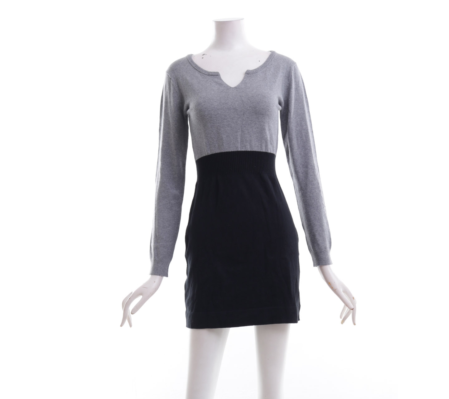 Mango Grey & Black Knit Mini Dress