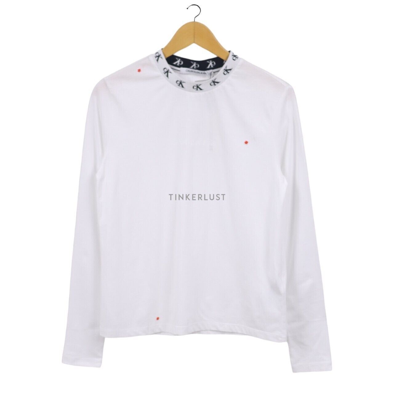 Calvin Klein Jeans Logo Long Sleeve White T-Shirt