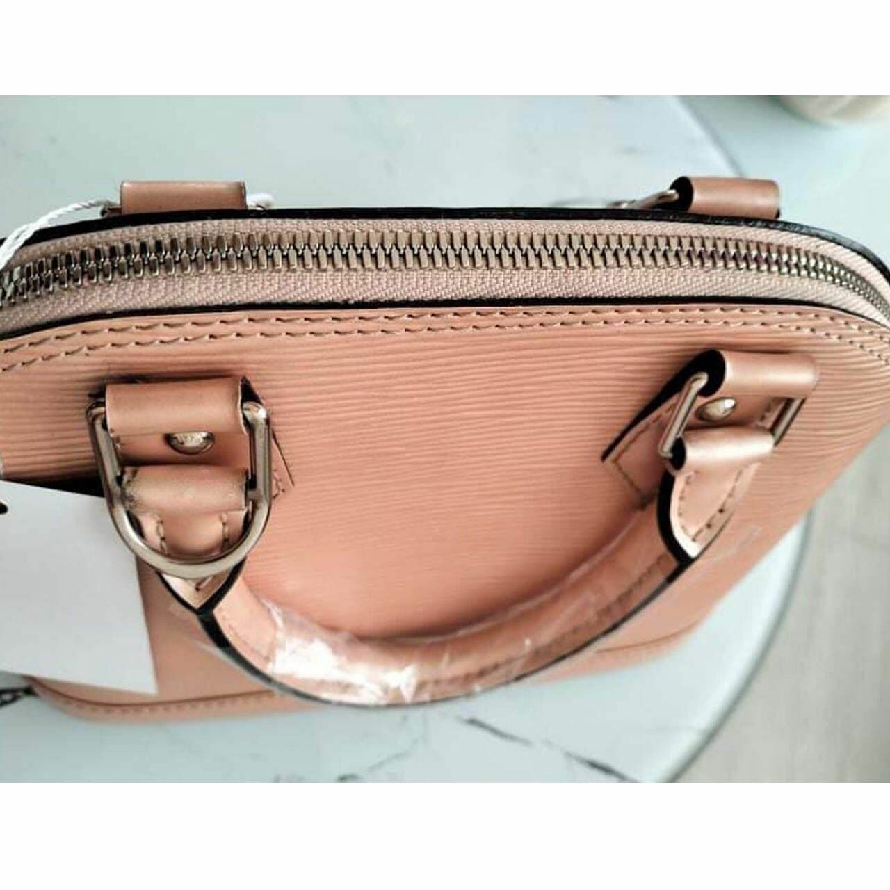 Louis Vuitton Epi Alma BB Rose Gold Satchel