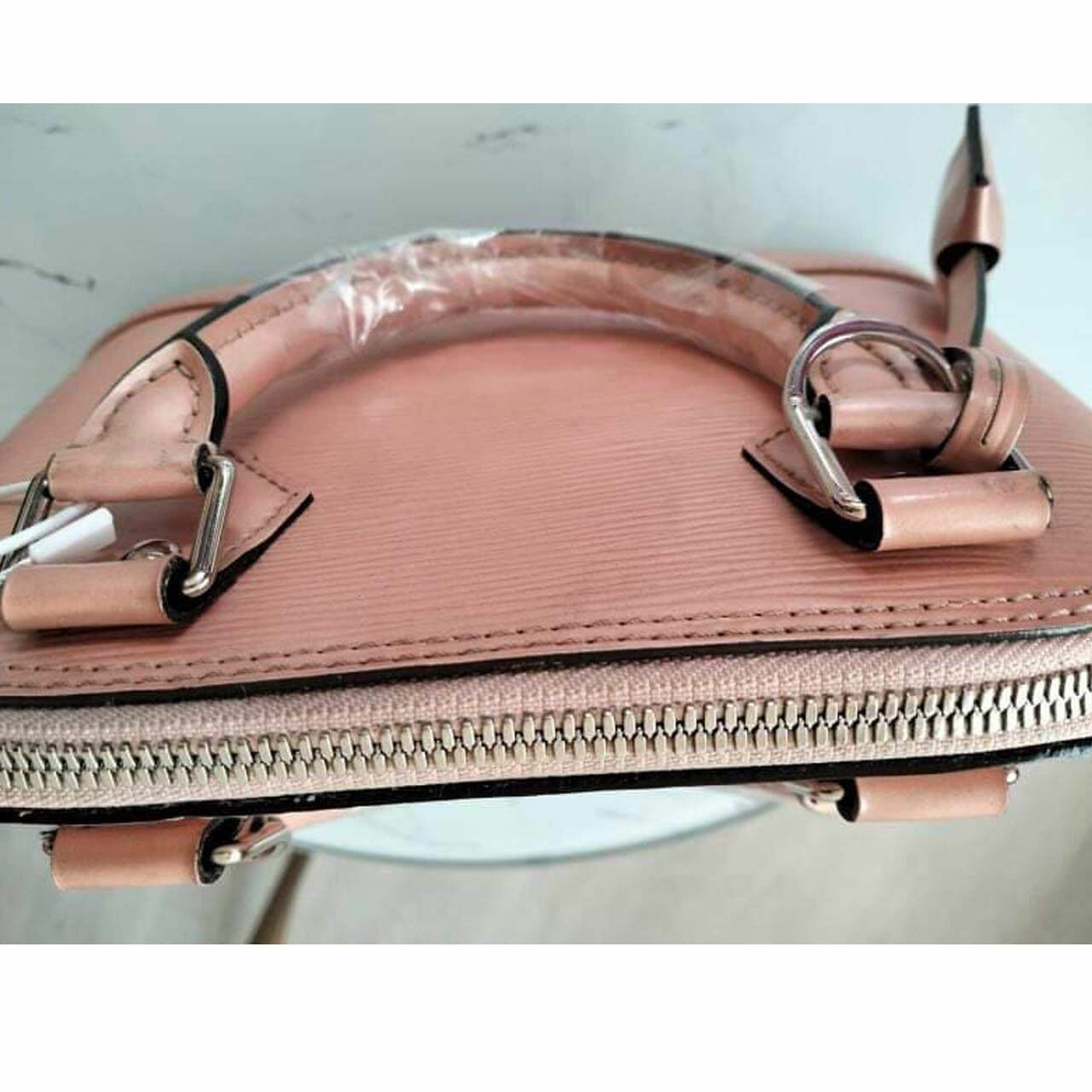 Louis Vuitton Epi Alma BB Rose Gold Satchel