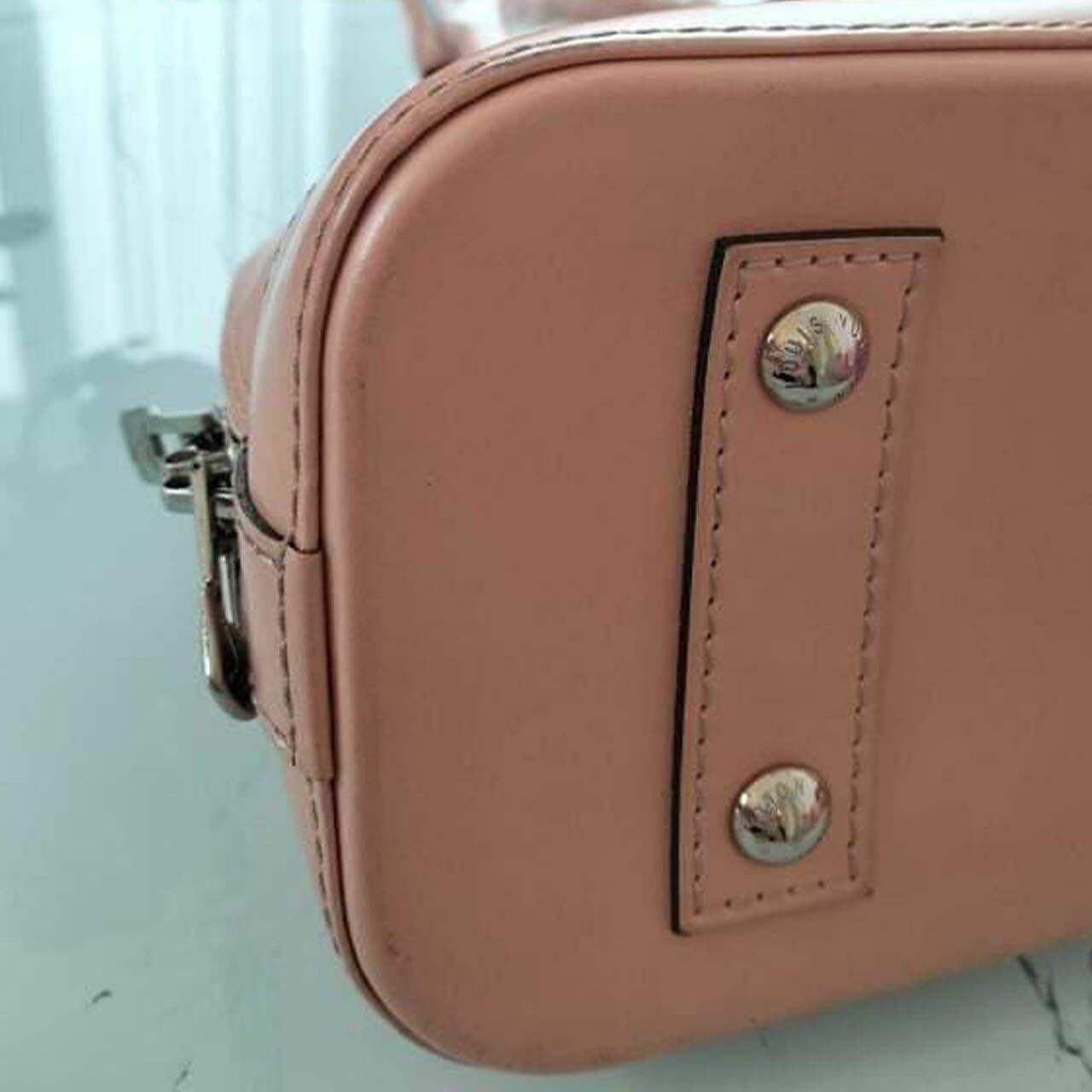 Louis Vuitton Epi Alma BB Rose Gold Satchel