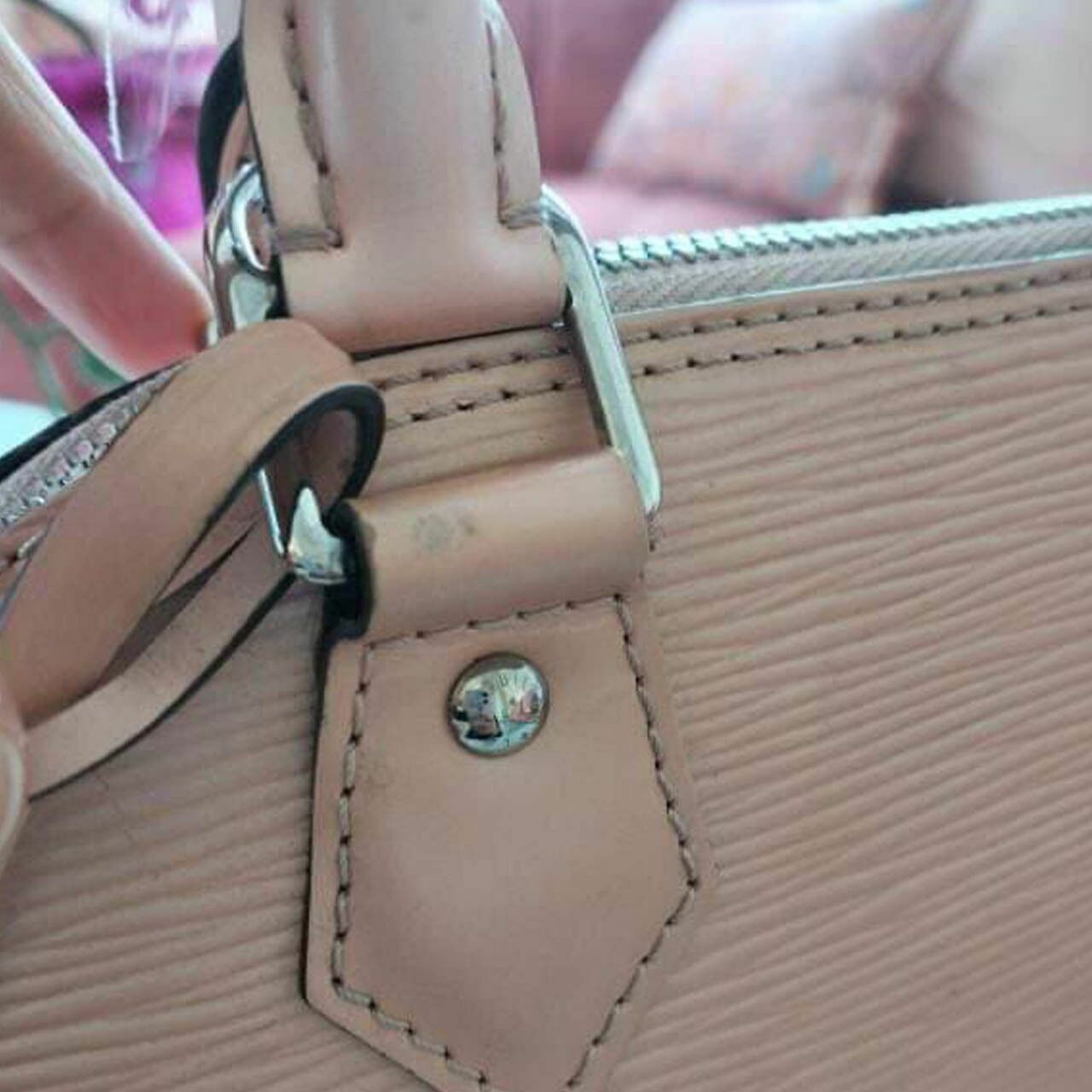 Louis Vuitton Epi Alma BB Rose Gold Satchel