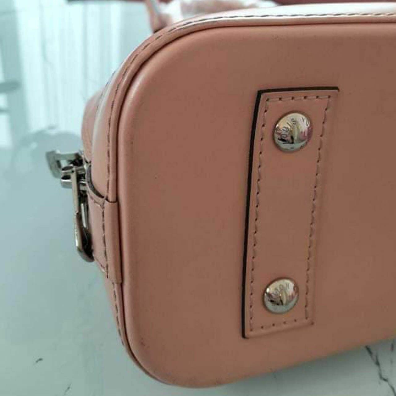 Louis Vuitton Epi Alma BB Rose Gold Satchel