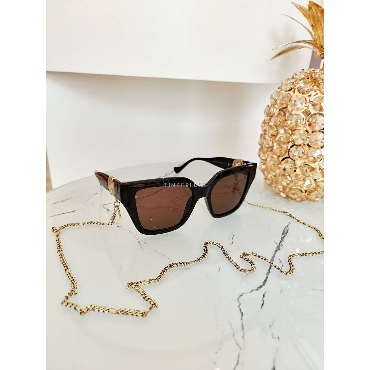 Gucci Black With Removeable Strap Chain Sunglasses 