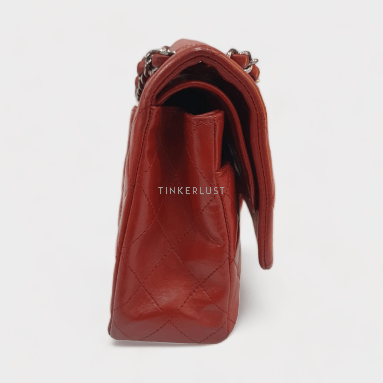 Chanel Classic Medium Red Lambskin #15 RHW Shoulder Bag