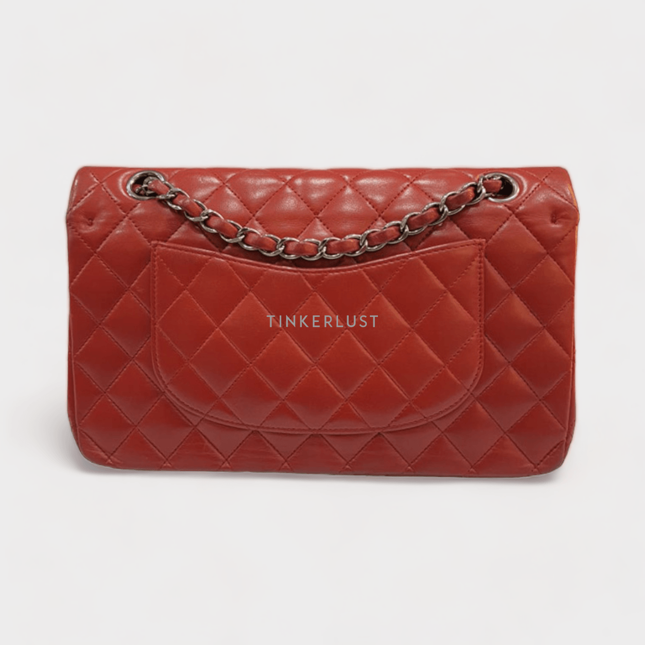 Chanel Classic Medium Red Lambskin #15 RHW Shoulder Bag