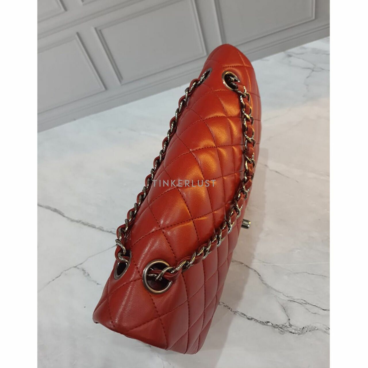 Chanel Classic Medium Red Lambskin #15 RHW Shoulder Bag