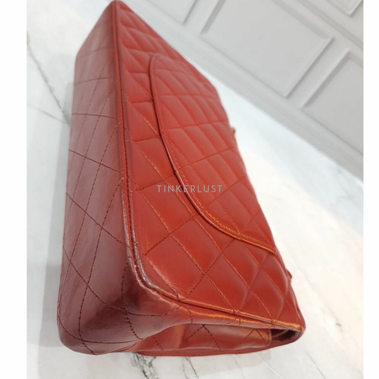 Chanel Classic Medium Red Lambskin #15 RHW Shoulder Bag