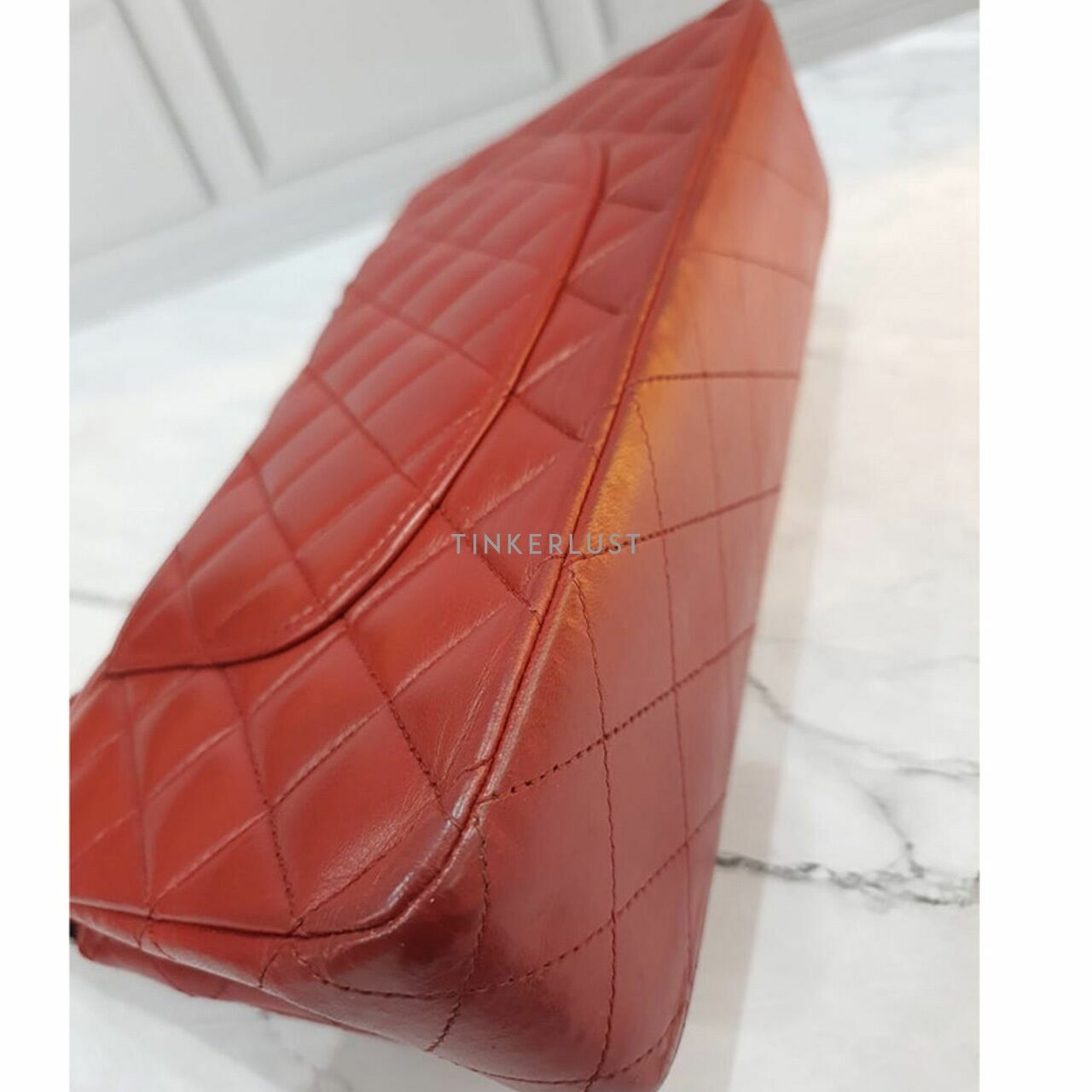 Chanel Classic Medium Red Lambskin #15 RHW Shoulder Bag