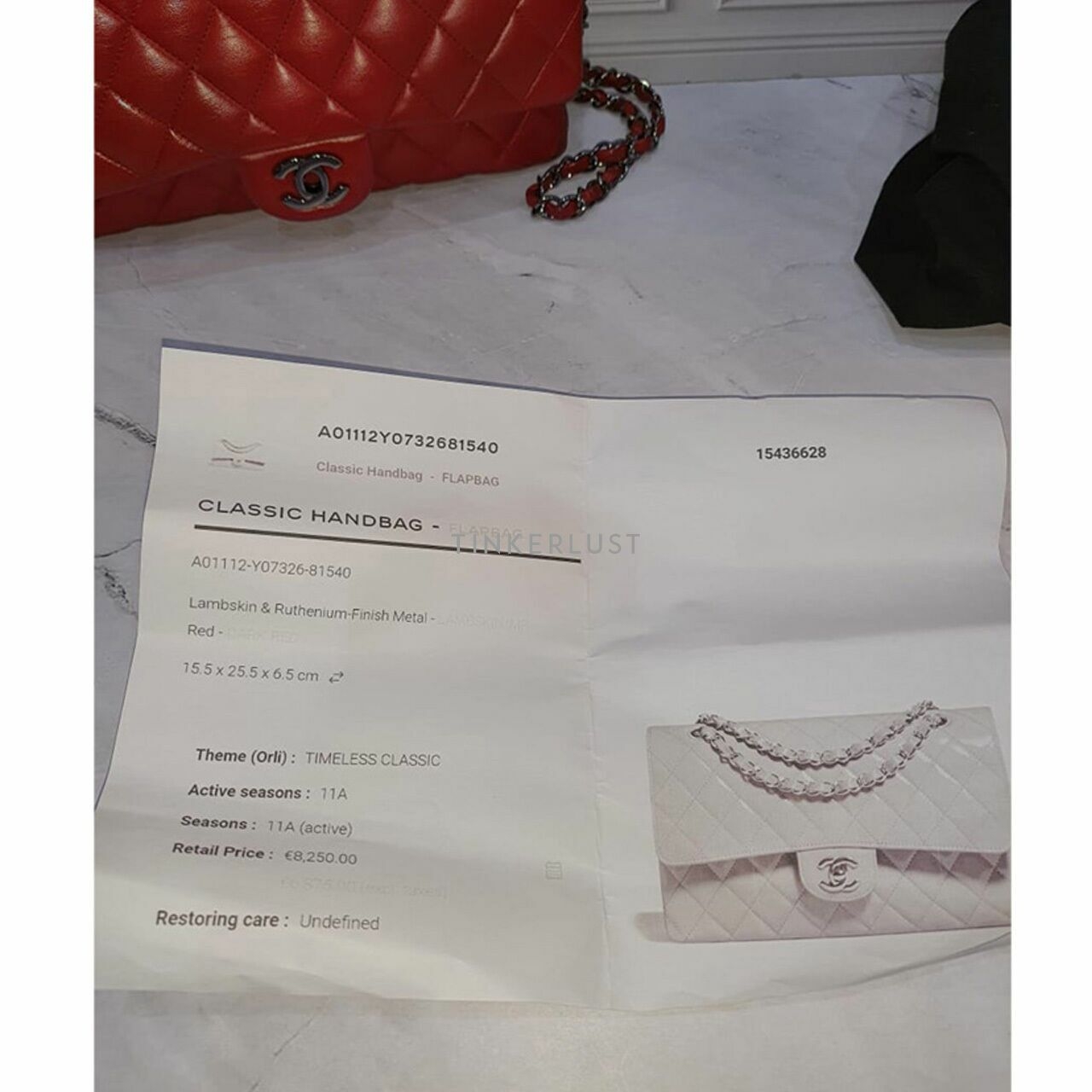 Chanel Classic Medium Red Lambskin #15 RHW Shoulder Bag