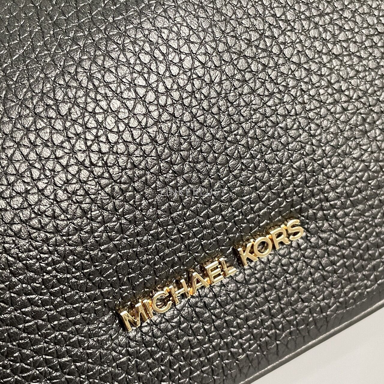 Michael Kors 35S2G4CW3L Cora Large Zip Pouchette Leather Black Shoulder Bag